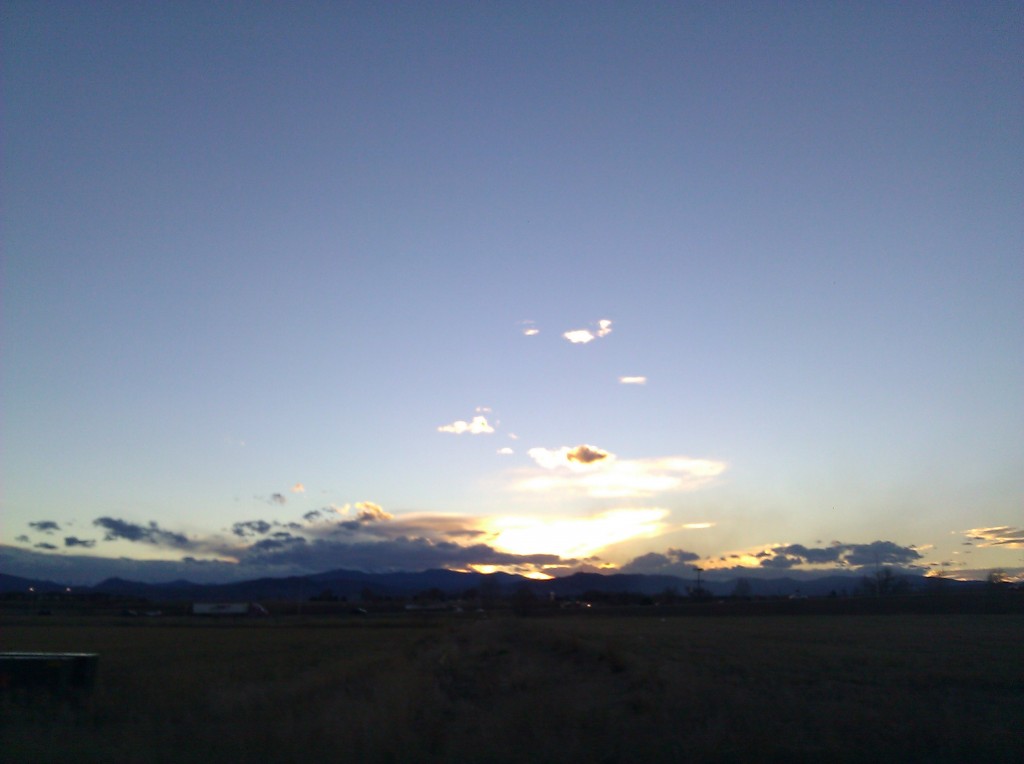 sunset over the rockies