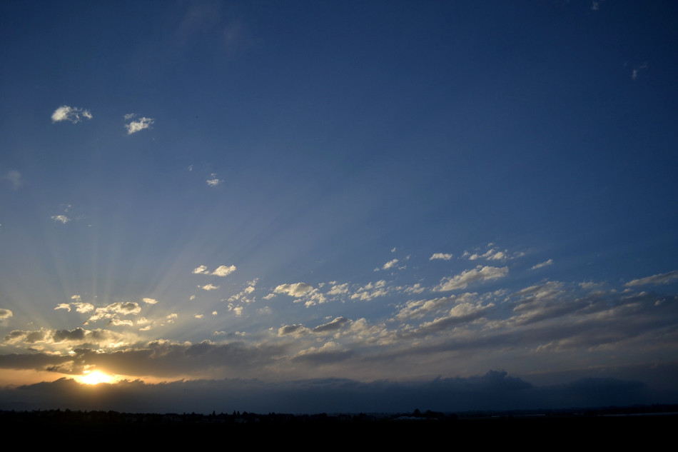 Sunset, crepuscular rays