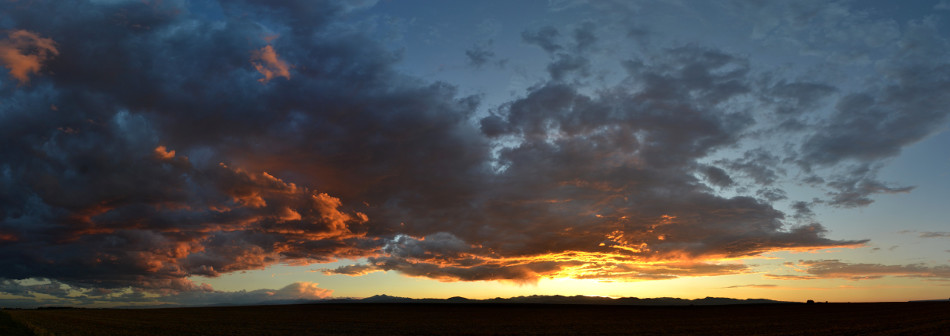 Vibrant Stormy Sunset Clouds Panoramic