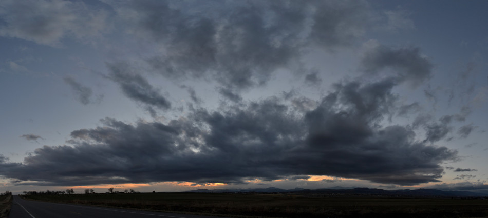 Dark Panoramic Clouds at Sunset