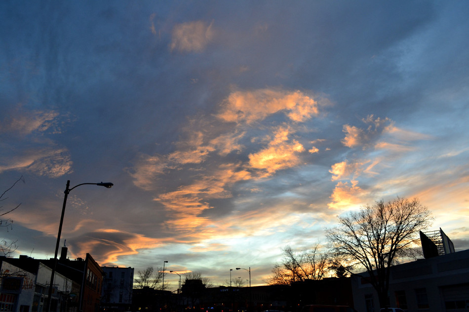 Wintry Colorful Clouds Sunset