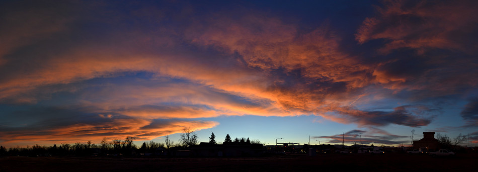 Orange Stratus Clouds Sunset Panoramic