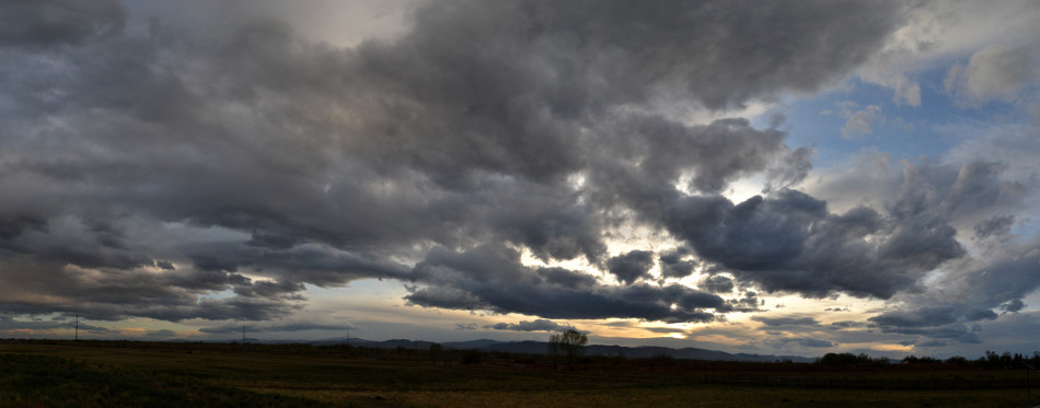 Panoramic Sunset, Dark Stratus Clouds