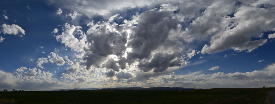 Stratus Clouds Panoramic, Backlit God's Rays