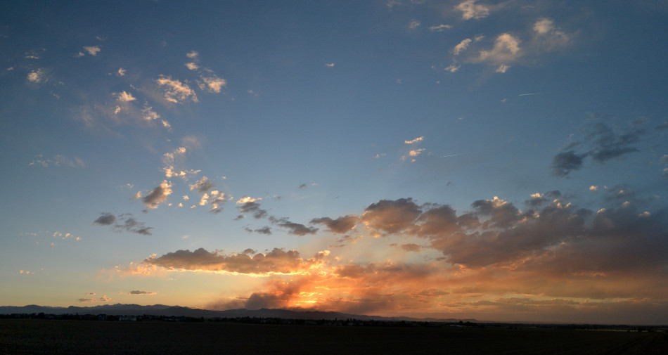 Panoramic Sunset Colored by Wildfire Smoke