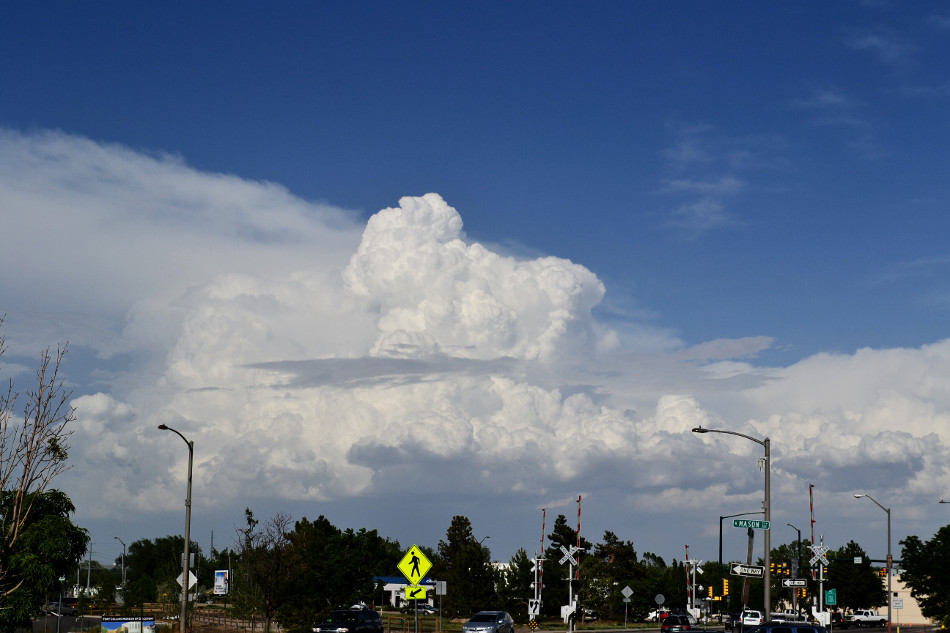 Old Town Fort Collins: Summer Afternoon Fluffy Cumulus Clouds