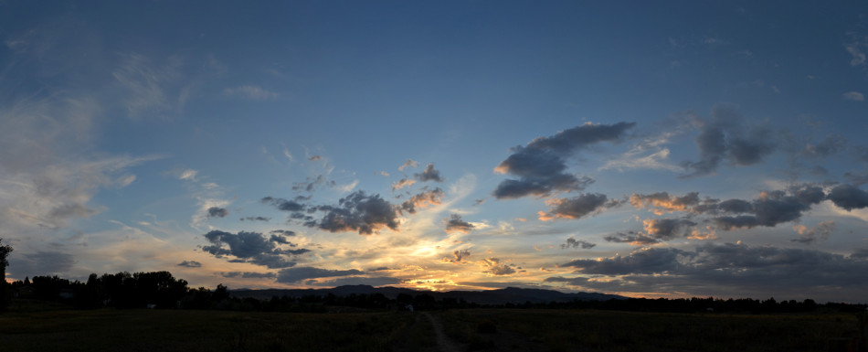 Orange Cirrus Sunset Panoramic Clouds
