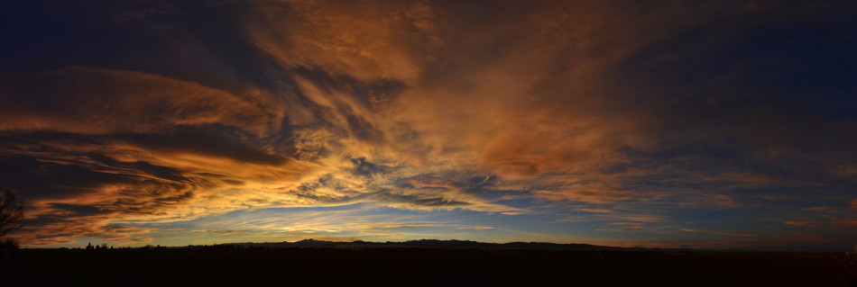 Orange Winter Sunset Panoramic