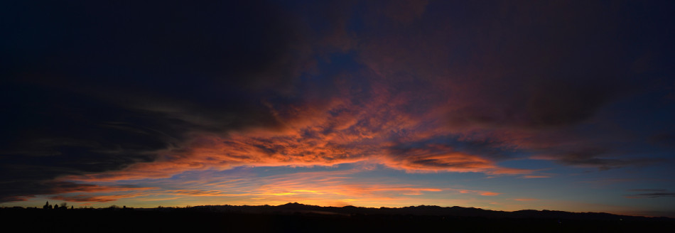 Orange Winter Sunset Panoramic