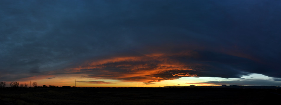 Panoramic, Stormy Dark Sunset Clouds