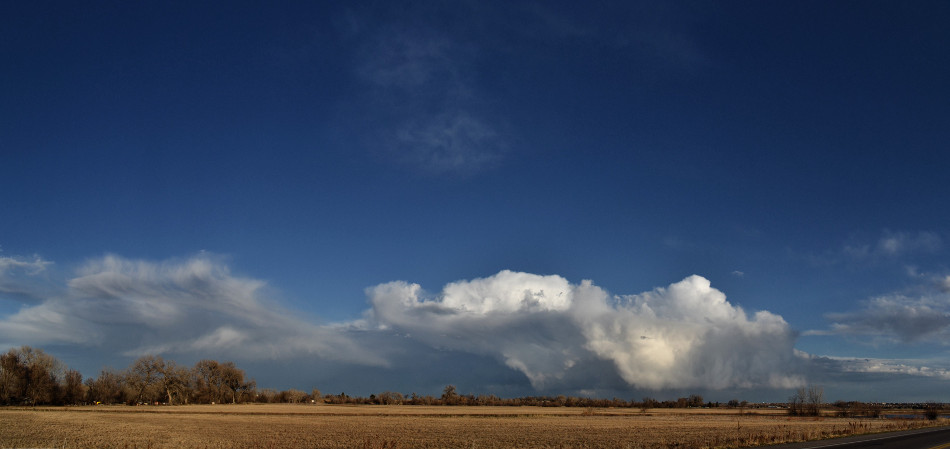 Distant Thunderstorm Over Greeley, CO - Afternoon