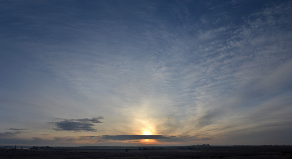 Hazy Early Morning Cirrus Cloud Sunrise
