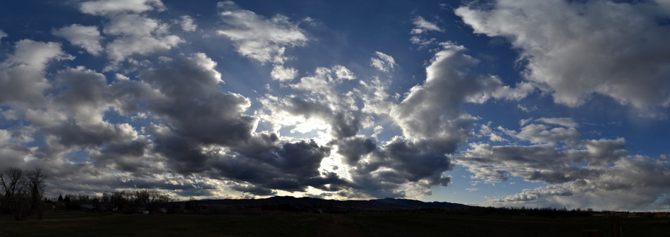 Backlit Dark Stratus Clouds, Panoramic