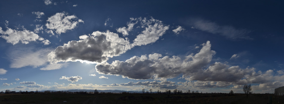 Backlit Afternoon Stratus Clouds, Deep Blue Sky