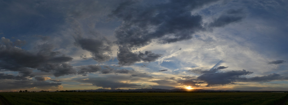 Gorgeous Mixed Clouds and Colors Panoramic Sunset