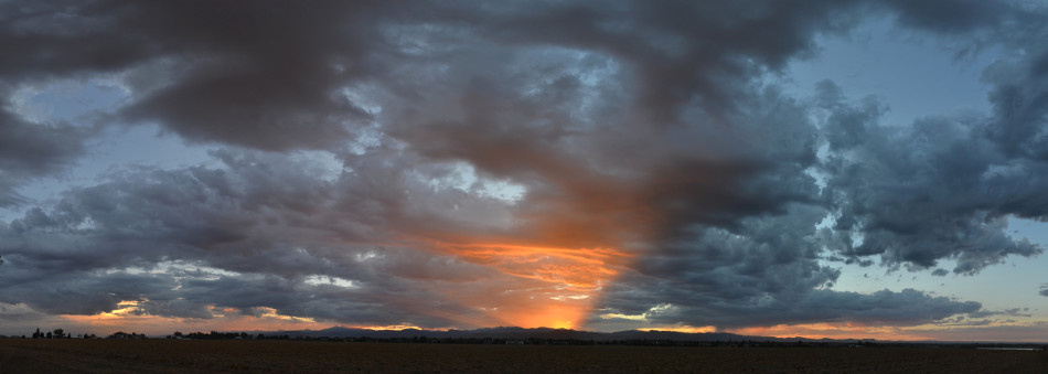 Stormy Pink Sunset Panoramic