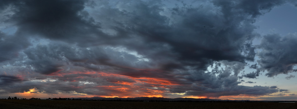Stormy Pink Sunset Panoramic