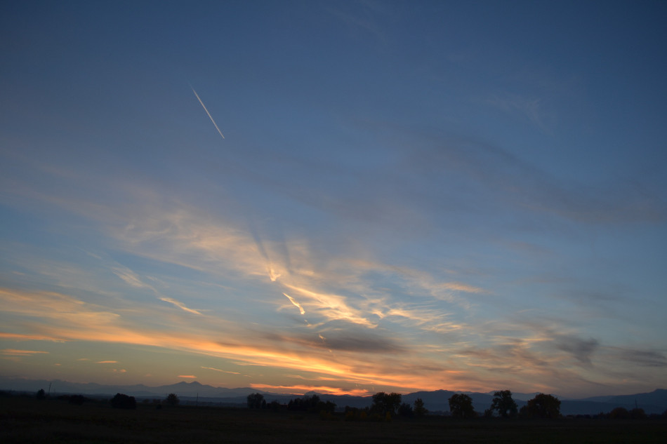 Orange Wispy Autumn Cirrus Cloud