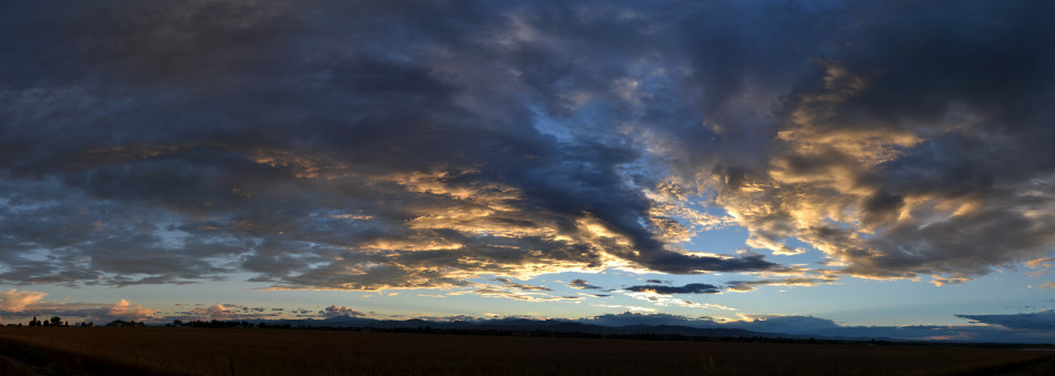 Dark Underlit Stratus Sunset Panoramic