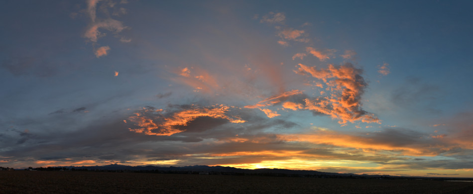 Vibrant Orange Sunset Panoramic