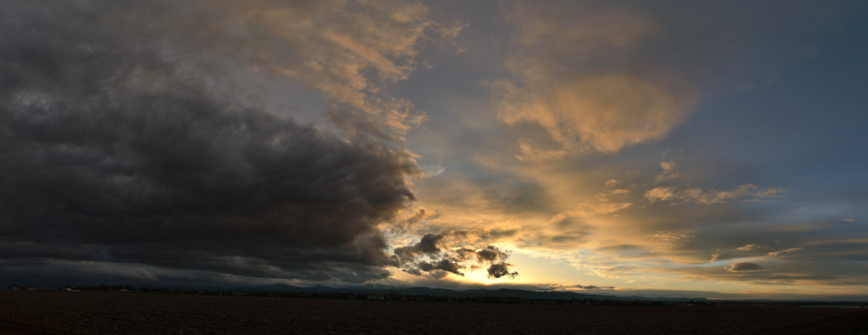 Yellow Thunderstorm Sunset Panoramic